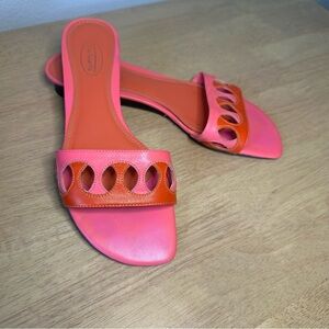 Talbots Women’s Y2K Sandy Slide Sandals. Pink and Orange. Size 7.5.